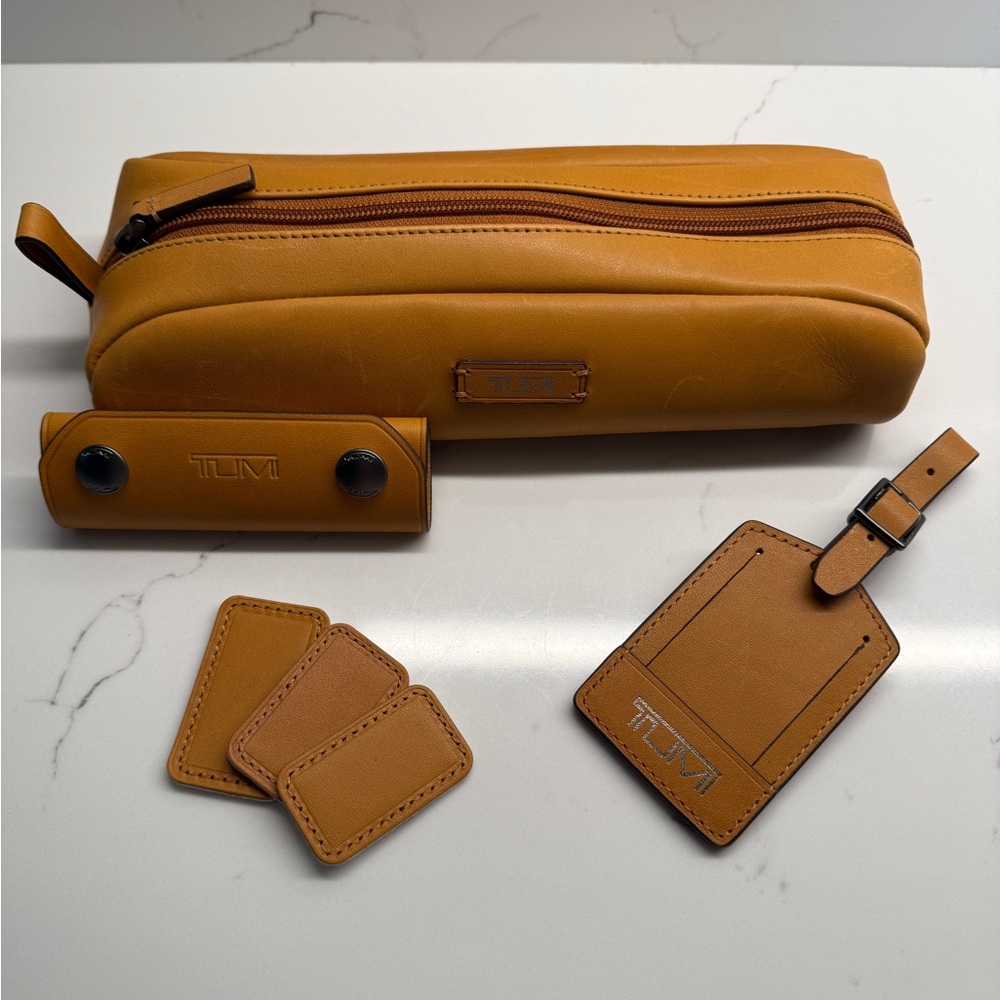 Tumi Tan Toiletry Bag Elegant Travel Essential